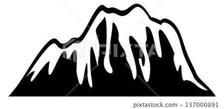 High hill black icon. Rock formation. Stone mountain High hill black icon. Rock formation. Stone mountain 137000891