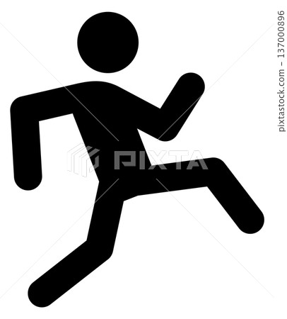 Fast moving person black icon. Running figure 137000896