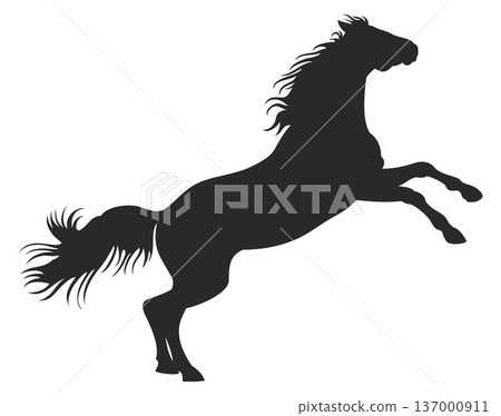 Horse gallop logo. Black power animal shape Horse gallop logo. Black power animal shape 137000911