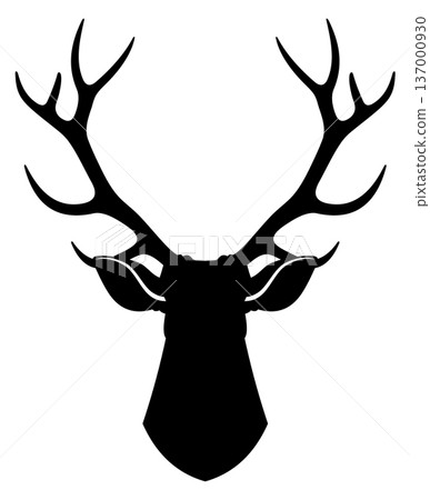 Reindeer horns logo. Woodland hunt club icon Reindeer horns logo. Woodland hunt club icon 137000930