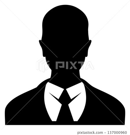 Business profile avatar. Black male head silhouette Business profile avatar. Black male head silhouette 137000960