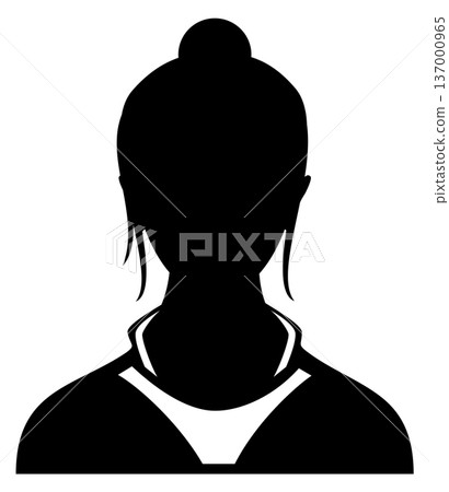 Business worker avatar. Female head black silhouette Business worker avatar. Female head black silhouette 137000965