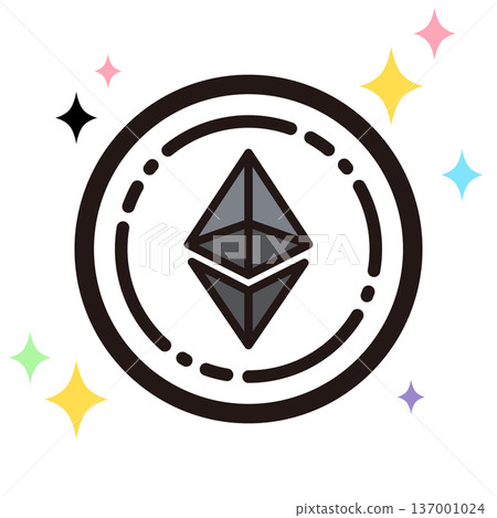 閃亮的虛擬貨幣圖標 137001024