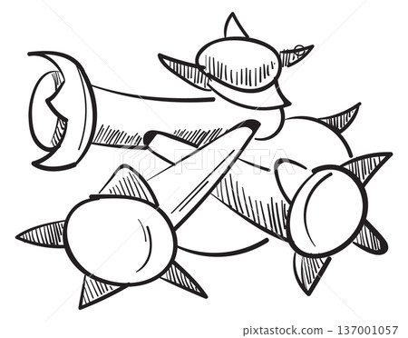 Clove doodle. Dry aroma spice hand drawn icon 137001057