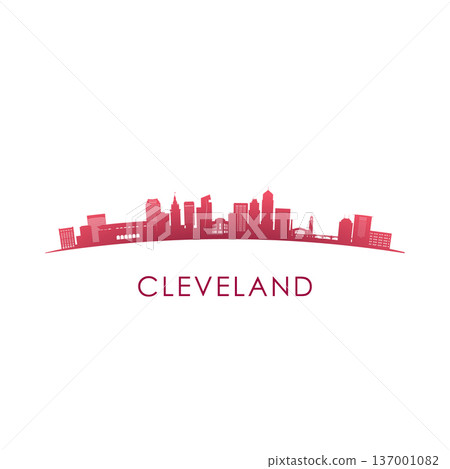 Cleveland skyline silhouette. Cleveland skyline silhouette. 137001082