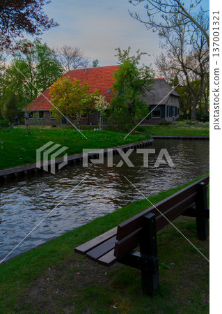 skyline of old town Giethoorn skyline of old town Giethoorn 137001321