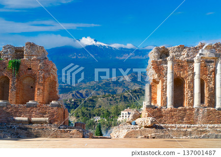 Taormina ancient amphitheatre, Sicily Italy Taormina ancient amphitheatre, Sicily Italy 137001487