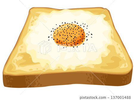 Fried egg toast 137001488