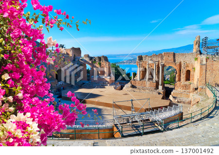 Taormina ancient amphitheatre, Sicily Italy 137001492