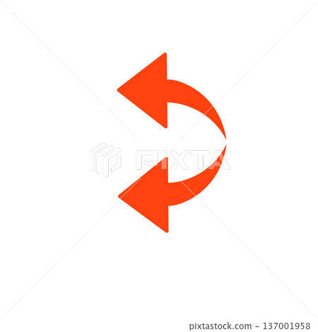 Red arrow icon set, circular, refresh, back, forward, simple material Red arrow icon set, circular, refresh, back, forward, simple material 137001958