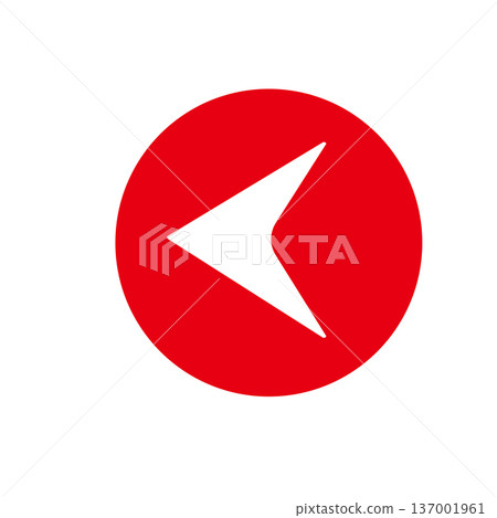 Red arrow icon set, circular, refresh, back, forward, simple material 137001961