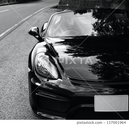 shiny black open car shiny black open car 137001964