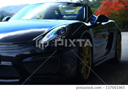shiny black open car shiny black open car 137001965