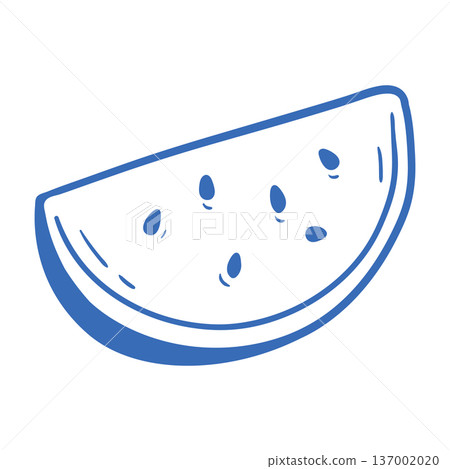 Illustration of a slice of watermelon Illustration of a slice of watermelon 137002020