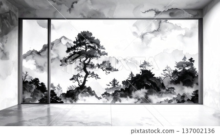 empty room with tree and sky empty room with tree and sky 137002136