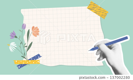 Modern horizontal template to fill in collage style Modern horizontal template to fill in collage style 137002280