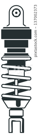 Car suspension damper icon. Shock absorber symbol Car suspension damper icon. Shock absorber symbol 137002373