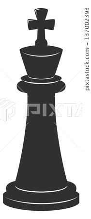 King figure icon. Black chess defend symbol 137002393