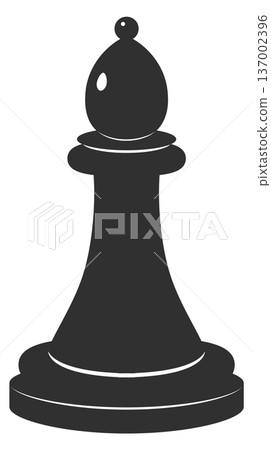Bishop game piece black icon. Creative solution Bishop game piece black icon. Creative solution 137002396