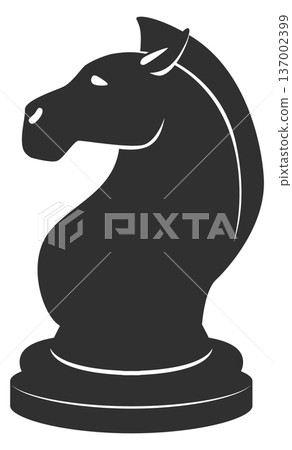 Horse chess piece black icon. Classic game figure 137002399