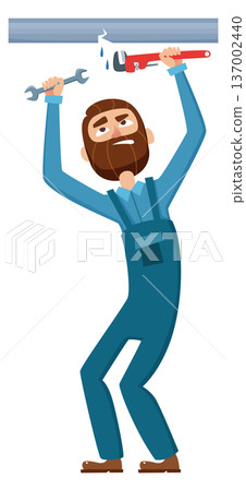 Pipe leak fix. Professional plumber repair icon 137002440