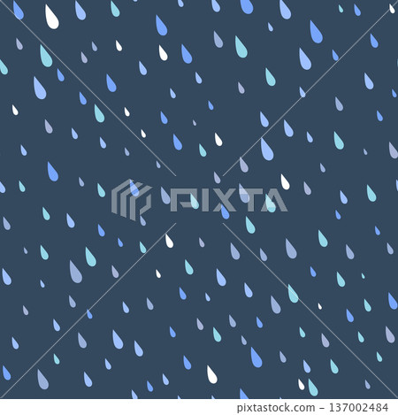 Rain drops pattern. Falling water in air seamless background 137002484