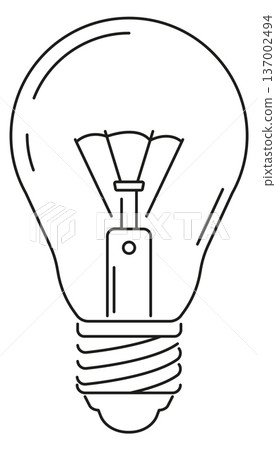 Lightbulb line icon. Idea symbol. Electric power Lightbulb line icon. Idea symbol. Electric power 137002494