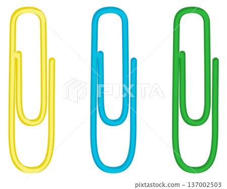 Color paper clips. Metal office attach icon 137002503