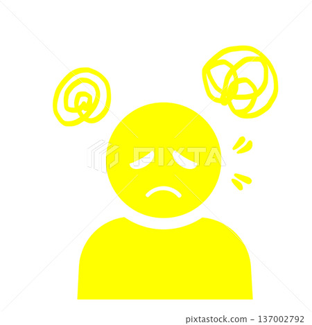 Confused and worried person icon (yellow) 137002792