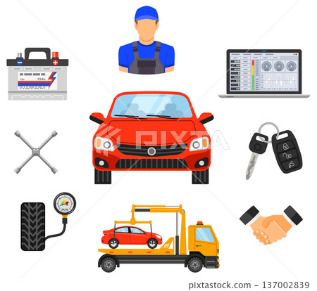 Car Service Set Vector Icons 137002839