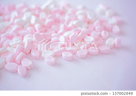 Cherry blossom petal shaped marshmallows Cherry blossom petal shaped marshmallows 137002849