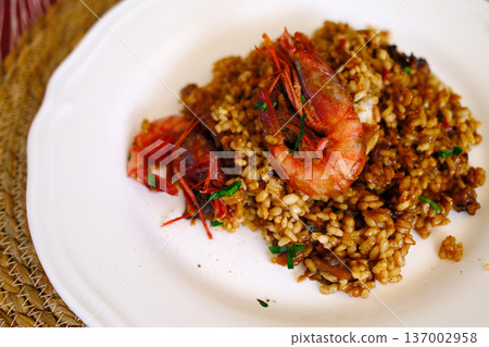 Mediterranean Rice with Prawns or Langoustines 137002958