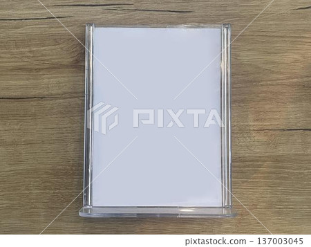 table tent isolated on wooden table table tent isolated on wooden table 137003045