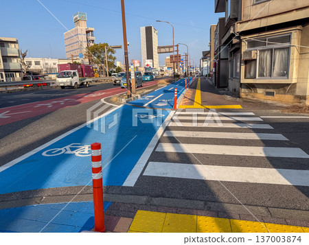 Scenery with bicycle lanes Scenery with bicycle lanes 137003874