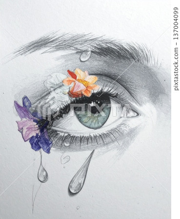 beautiful female face with eye and eye 137004099