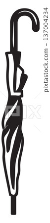 Closed umbrella black icon. Rain protection symbol Closed umbrella black icon. Rain protection symbol 137004234