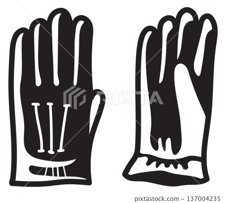 Gloves black icon. Winter elegant hand accessory 137004235