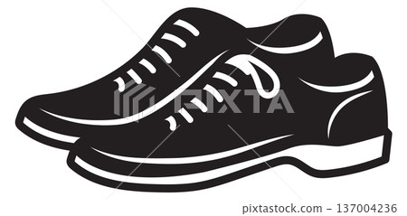 Male shoes black icon. Elegant retro fashion footwear 137004236