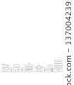 Simple cityscape illustration banner background, line drawing, vertical 137004239