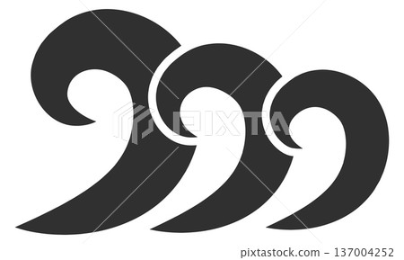 Storm waves logo. Black swirl flow motion Storm waves logo. Black swirl flow motion 137004252