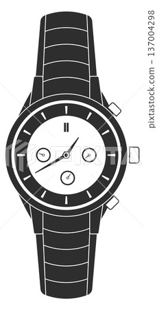 Chronometer black icon. Male round timer symbol Chronometer black icon. Male round timer symbol 137004298