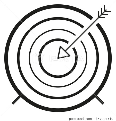 Arrow target. Shooting aim black line icon Arrow target. Shooting aim black line icon 137004310