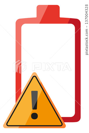Low charge energy level icon. Empty battery 137004328