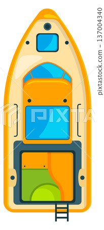Motor boat cartoon icon. Fast ship top view 137004340