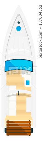 Speed boat top view. Sea travel cartoon icon 137004352