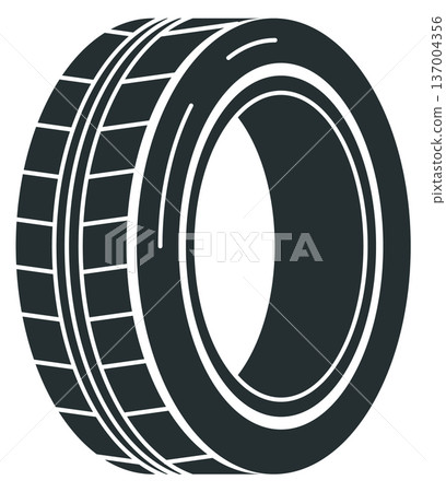 Rubber tire logo. Classic rubber wheel icon Rubber tire logo. Classic rubber wheel icon 137004356