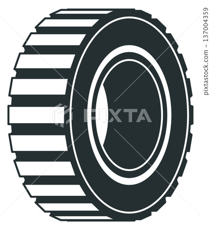 Off-road tire with mud protector profile black icon Off-road tire with mud protector profile black icon 137004359