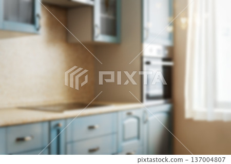 Blurred kitchen interior background 137004807