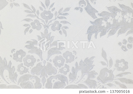 Seamless vintage silver floral wallpaper 137005016