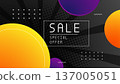 violet, purple and black sale promotion discount background, for banner, poster advertising template 137005051